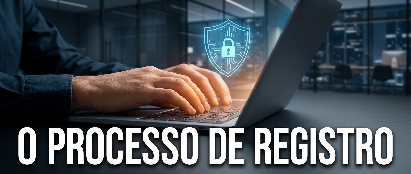Proteção de propriedade intelectual e processo de registro de marca no INPI em ambiente digital.